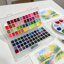96 Colors Classic Solid Watercolor Paint Set, Includes: Water-Soluble Colored Pencils, Suitable For Calligraphy, Painting, Design, Nail Art And DIY Art Palette - Sets - View 9