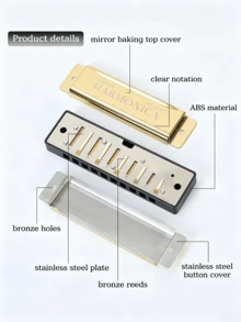 1/2/3pcs 10-Hole High-Quality C Key Harmonica - Polished Durable Hard Case - Suitable For Beginners, Professionals And Halloween/Christmas Gifts - Multicolor - View 6