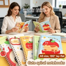 3 piezas Cuaderno espiral con dibujos animados lindos, Bloc de notas con líneas gruesas estilo INS, Papelería de oficina para estudiantes, Temporada de regreso a la escuela. Suministros escolares - A - Ver 15