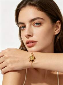 10PCS/20PCS Vintage Sun Face Pendant Bracelet Gold Plated Delicate Chain Bracelet For Women Boho Jewelry - Mini Sun - View 4