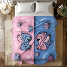 1 chiếc chăn nỉ in họa tiết hoạt hình 2D Stitch & Lilo Dreamcatcher hình nấm chủ đề Disney All-Star, chăn đắp điều hòa - chăn chần bông 100% polyester, in kỹ thuật số - bộ chăn ga thoải mái cho mọi mùa, quà tặng lý tưởng cho bạn bè và gia đình - chăn nỉ mềm - có nhiều kích cỡ, siêu mềm, phù hợp cho sofa/giường, thiết yếu cho mọi mùa - Nhiều màu - Xem 3