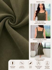 Women's Sleeveless Dress And Cardigan Set For Winter - Elegant Party Wear - 米色 - 查看 8