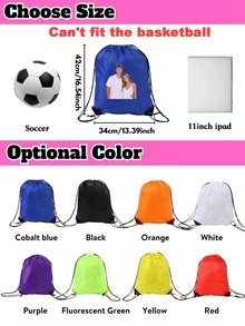 Custom Drawstring Backpack, Personalized Photo Drawstring Gym Bag, Multiple Colors Available, Sackpack For Travel Fitness Daily Use, School Supplies - Multicolor - View 7