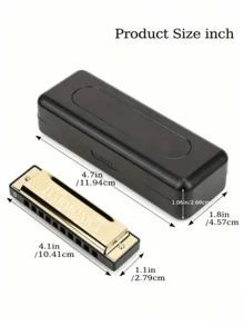 1/2/3pcs 10-Hole High-Quality C Key Harmonica - Polished Durable Hard Case - Suitable For Beginners, Professionals And Halloween/Christmas Gifts - Multicolor - View 3