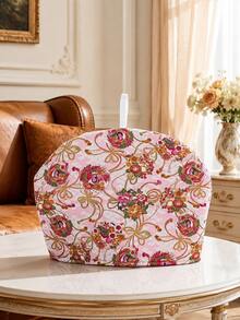 1pc Floral Pattern Cotton Fabric Tea Pot Warmer Cover, Dessert Tray Lid, Used For Keeping Warm Tea Pot In Home Kitchen Afternoon Tea - Multicolor - View 9