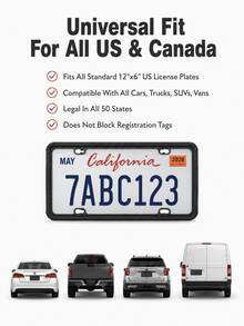 Moldura de Placa de Licença de Silicone, Suporte de Placa de Licença Flexível Resistente à Ferrugem, à Prova de Choques e Arranhões, 12,20" X 6,30" Acessório Externo de Carro Resistente às Intempéries, Adequado para Sedãs, SUVs, Caminhões - Moldura da placa - Visão 8