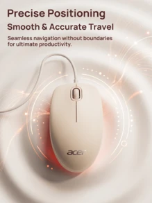 Acer OAK920 Wired Mouse With Quiet Buttons | Suitable For Home, Office, Laptops, Desktops, And All-In-One PCs | Stylish Ergonomic Peripheral - View 11