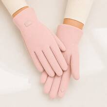 Women's Touch Screen Thermal Gloves With Lining, Warm Velvet, Stylish, For Winter And Cold Weather. - 淺粉色 - 查看 8