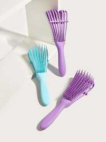 1 Stück Doppelreihiger Grobzahn-Entwirrkamm - Afro-Haare, schmerzfreies Entwirren im nassen/trockenen Zustand, Kopfhautmassage & Exfoliation, belüftet und schnelltrocknend. Für Locken, Perücken, Zöpfe, Salon & Reisen. - Mehrfarbig - Übersicht 6
