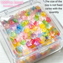 50顆/100顆/150顆/200顆裝 1.1cm/0.433英吋 櫻花造型珠子，3D漸層金桃色花珠，手鍊、耳環、項鍊及手工藝品珠寶製作材料，精選時尚彩色櫻花珠，珠子組合套裝 - 多色 - 查看 17