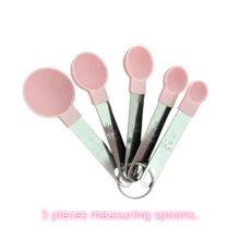 4/5/10pcs Measuring Cup And Spoon Set, Stackable Measuring Cups And Spoons, Nesting Measuring Cups With Stainless Steel Handles, Kitchen Cooking And Baking Tools - Pink - View 14
