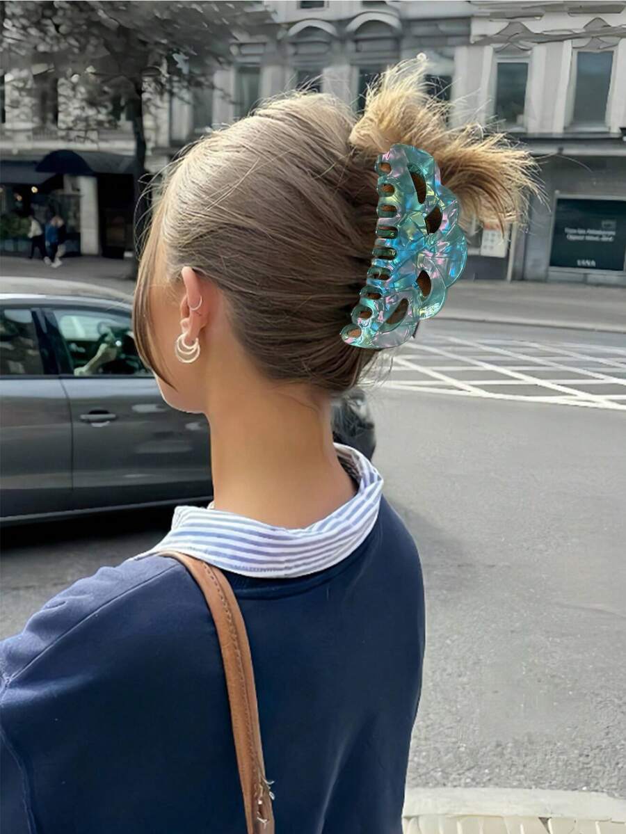 1pc Acetate Hollow Hair Clip, Vintage Hair Bun Accessory, Multi-Functional Premium Hair Clip - Multicolor - View 1
