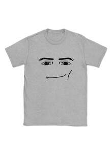 Anime Robot Robloxs Face T-Shirts, Funny Shirt ,Graphic Tees ,Crew Neck Short Sleeve T Shirts ,Women Clothing ,Harajuku T Shirts, Tee ,Summer Tops - 灰色 - 查看 13