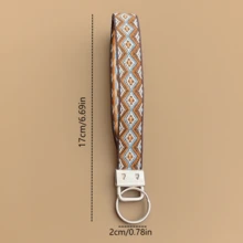 Bohemian Pattern Woven Keychain Lanyard, Vintage Embroidery Key Ring Holder, Handmade Webbing Strap Key Chain For Bag Keys Wallet Daily Decor - Multicolor - View 3