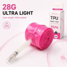 VXM 超輕量 TPU 粉紅色公路車內胎 700C 法式氣嘴 自行車配件 - 粉色 - 查看 4