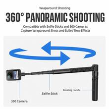 360°旋轉子彈時間手柄，兼容 Insta360 X5 X4 X3 ONE X2 ONE RS GO 3S 和 Osmo 360，便攜式 1/4" 相機手柄三腳架，穩定抓握，適合旅行、Vlog 和戶外拍攝 - 查看 9