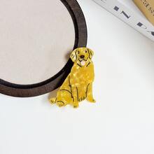 1个可爱卡通动物亚克力发夹，金毛寻回犬、拉布拉多犬、小狗造型发爪，时尚马尾辫发饰，适合日常休闲、海滩度假、创意动物发夹、节日、派对等场合。 - 彩色 - 查看 13