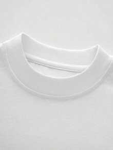 1 Piece Men's T-Shirts Men's Clothing Men's Clothing 180G Black And White Gaming Theme, Always Gaming Pattern, High Quality Print, Round Neck - 白色 - 查看 2
