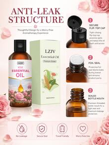 30ml/Rose Scented Essential Oil, Rose Aromatherapy Essential Oil, Suitable For Aromatherapy Diffuser, Humidifier, Soap/Candle Making, Ideal Gift - Rose Essential Oil - View 5