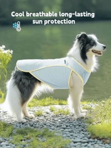 1件夏季透氣防掉毛大狗背心，新型涼感防曬背心，適用於中/大型犬種如邊境牧羊犬和黃金獵犬 - 彩色 - 查看 16
