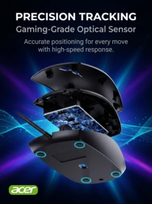 Acer OAK920 Wired Mouse With Quiet Buttons | Suitable For Home, Office, Laptops, Desktops, And All-In-One PCs | Stylish Ergonomic Peripheral - View 2