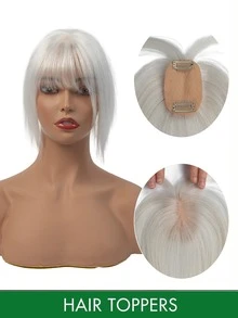 Women's Hair Topper - Long Straight Dark Brown Natural Hairstyle Hair Piece For Balding And Thinning Hair - Multicolor - View 6