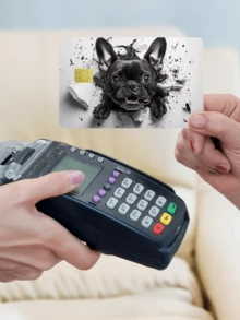 1個可愛鬥牛犬信用卡貼紙，小狗寵物情侶情人節派對生日禮物，PVC材質防指紋防刮耐用貼皮，適合男士、女士、情侶，適用於小晶片卡、銀行卡、信用卡、交通卡、學生證DIY - A款 - 查看 3