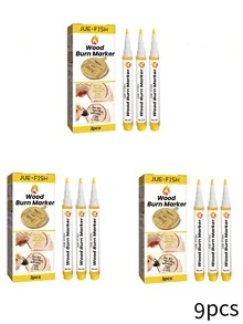 JUE FISH 3 Pack Wood Burning Markers, Liquid Pyrography Pens For DIY Wood Crafts - Heat-Activated Wood Burn Marker Set For Custom Coasters, Cutting Boards & Signs, Perfect For Personalized Gifts & Holiday Decor,Quick Ship Items,Free Shipping - DIY Burning Marker - View 13