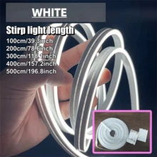 電池供電 LED 霓虹燈條（不含電池），提供暖白色和冷白色，柔軟且易於安裝，適用於梳妝台、櫥櫃、電視背景、室內 DIY 裝飾、聖誕節、情人節、婚禮和派對照明，LED 燈，臥室 LED 燈，臥室配件，LED 燈條，房間裝飾 - 彩色 - 查看 12