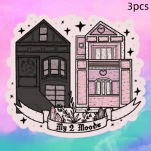 2 Houses My 2 Moods, Metaphor For Human Duality, Waterproof Vinyl Stickers - Durable Smooth Surface, Self-Adhesive Bumper Stickers, Suitable For Cars, Windows, Laptops, Trucks, Water Bottles - Multi-Purpose Durable Design, Car Stickers - Vinyl - View 11