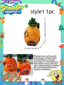 SpongeBob SquarePants 1個 方形褲子水族魚缸裝飾鳳梨屋躲避洞穴組，魚缸裝飾品，最適合好友的節日派對氛圍裝飾，完美的派對裝飾，家居裝飾品，完美的房間裝飾，聖誕禮物，給女朋友的畢業禮物，情人節，生日慶祝，紀念品，女性紀念品，可愛美學，情人節，禮物，裝飾品，家居裝飾，情人節禮物 - 查看 6