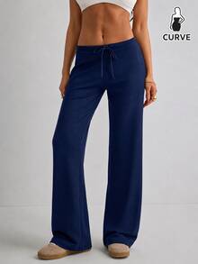 Women's Solid Color Casual Versatile Daily Wear Pants - Blue - View 1