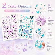 5-Color Butterfly Gemstone Stickers Just Launched! Perfect For Makeup Accents And DIY Phone Cases - Multicolor - View 7