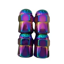 4pcs Dual-Color Crown Style Tire Valve Stem Caps - Plastic Hexagonal Dome Valve Stem Caps, Universal Fit For , , Kawasaki - A - View 11