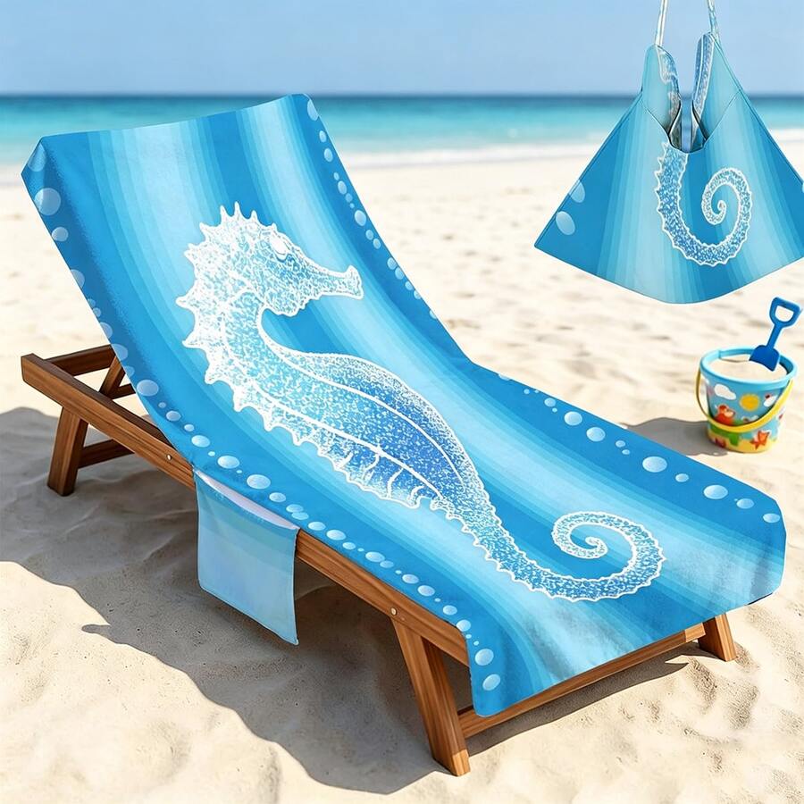 210*75cm 海洋海洋生物海龜波希米亞風躺椅套海灘椅套,吸水 - 快乾,輕便毛巾附口袋,適用於泳池、海灘、露營和野餐,海灘毛巾躺椅套 | 現代海灘毛巾 | 海灘墊,海灘毛巾 - 海洋海龜 - 查看 1