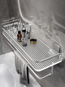 Acrylic Silver Bathroom Bathroom Storage Shelf Transparent Wall-Mounted Washroom Shower Room Vanity Storage Rack - Silver - View 12