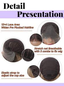 30 Inch Ombre Light Brown 13x4 Lace Front Wig For Women Long Straight Synthetic Hair Wig Pre Plucked Natural Hairline Heat Resistant Glueless Hair Wig Daily Party Cosplay Realistic Hairline Lightweight Breathable Easy Install Beginner Friendly - 棕色 - 查看 10