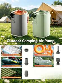 Multifunctional Portable Air Pump, Suitable For Inflatable Products, Mini Electric Rechargeable Air Pump With Camping Light, 5 Nozzles, Applicable For Inflatable Mattress, Pool Float, Vacuum Storage Bag And Other Outdoor Tools - A - View 13