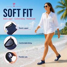 Nuevos zapatos de agua de margaritas azul marino para verano, zapatos transpirables de secado rápido, adecuados para el hogar, yoga, fitness, playa - Azul oscuro - Ver 6
