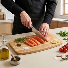 1pc Heart Hollow Wooden Cutting Board, Natural Wood Kitchen Chopping Board, Bread Cheese Fruit Serving Tray - View 4