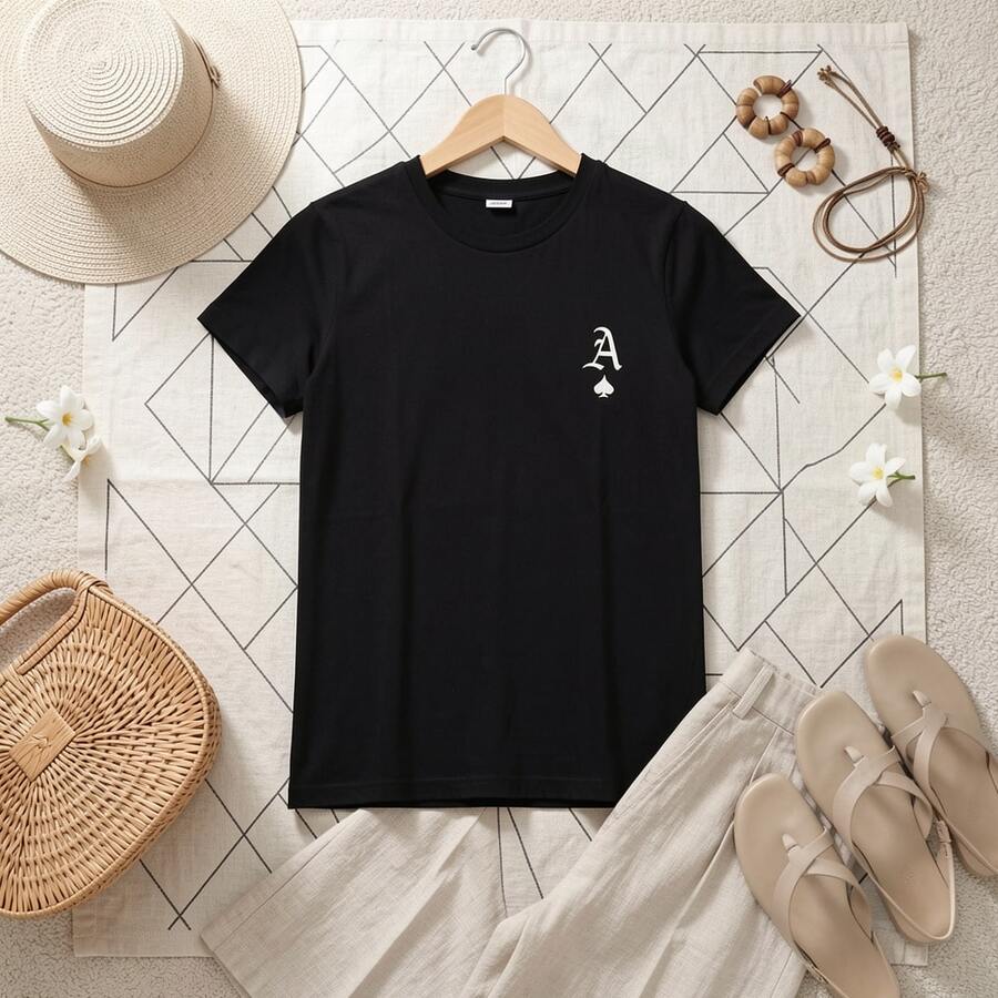 Camiseta para hombres de Manfinity con estampado de póquer. - Negro - Ver 1