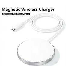 15W 磁吸無線充電器，相容於 17 Pro Max/17 Pro/17/Air/16/15，快速充電底座，MagSafe 充電器 - 白色 - 查看 1