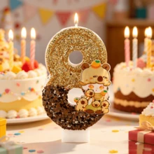 1pc Capybara Numeral Birthday Cake Candle, Creative Numeral Candle For Party Celebration - Multicolor - View 4