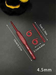 Juego de 4 ganchillos ProCraft - Metal, para todas las estaciones, mango suave rojo, 2 clips marcadores + 1 aguja para suéter - Herramientas de tejido DIY, adecuado para lana, bolsos, pantuflas, bufandas - Juego de ganchos de ganchillo rojos con mango suave - Ver 16