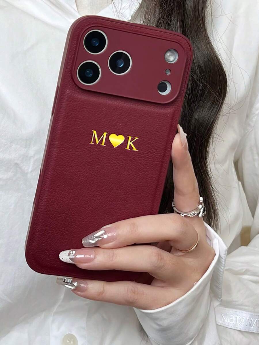 Ốp lưng điện thoại tùy chỉnh cho iPhone 17 16 15 14 13 Pro Max 16 15 14 Plus, bọc da cao cấp phong cách INS Hàn Quốc chống rơi bảo vệ, có thể cá nhân hóa bằng cách khắc tên hoặc chữ cái đầu, áp dụng công nghệ in ép kim 3D, quà tặng tuyệt vời cho ngày Lễ Tình nhân, sinh nhật, ngày lễ, v.v.
