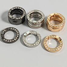 10/6/4pcs Sparkling Crystal Keychain, Rhinestone Keyring, Fashion Accessories Suitable For DIY, Jewelry Metal Keychain Metal Shape Spring Clasp, Outdoor Metal Keychain Key Chain Clip Hook Dog Leash Clasp, Valentine's Day Gift, Couples Set, Christmas Gift - Black - View 3