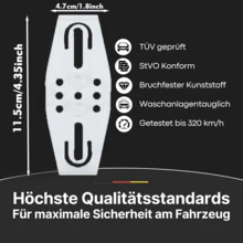 4組隱形歐標車牌支架，520mm*110mm車牌適用（請在購買前確認車牌材質厚度，超過1.5mm標準材質厚度無法安裝），PC材質前後車牌安裝，適用於歐洲國家德國、俄羅斯（不含英國/芬蘭/奧地利/瑞典/克羅埃西亞/捷克共和國），極簡安裝|視覺隱形|安全防震，防水車牌架含螺絲，丈夫禮物，汽車配件，車主禮物 - 透明款 - 查看 4