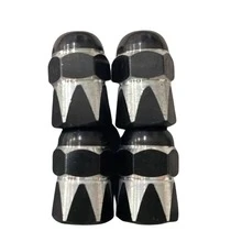 4pcs Dual-Color Crown Style Tire Valve Stem Caps - Plastic Hexagonal Dome Valve Stem Caps, Universal Fit For , , Kawasaki - A - View 9