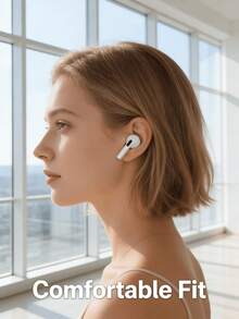 Bluetooth Wireless Earbuds, In-Ear Headphones With High-Fidelity Lossless Audio, 24-Hour Playtime, Lightning Charging Case, Noise-Proof, Compatible With Android, IOS, PC, Gaming & Music - White - View 5