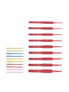 [19pcs]Red Silicone Handle Crochet Hook Set, 2.0-6.0mm 9 Common Sizes + 10 Colorful Sewing Needles, Suitable For Various Crochet Projects, From Fun Small Fabrics To Large Works - Crochet Set - View 9